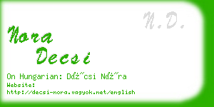 nora decsi business card